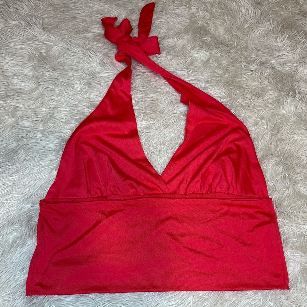 Sinsay Coral Pink Crop Top - Picture 3 of 8